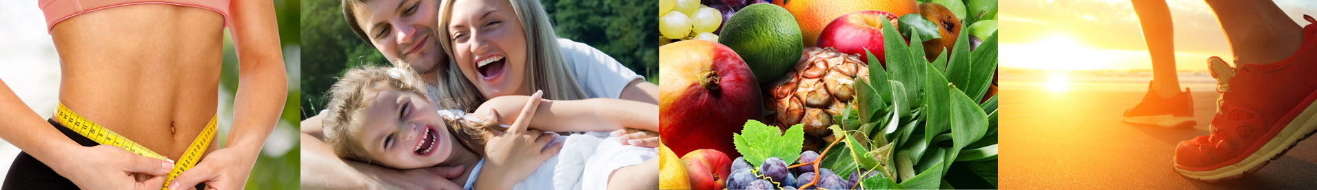 Collage: Menschen im Alltag, bei Bewegung und mit ausgewogener Ernährung – FitLine über FitonLine.de